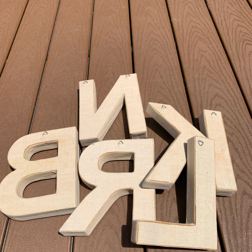 Fabric Letters B, R, K, L & N - Picture 4 of 5